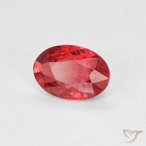 Zafiro Rojo claro natural de 0.53 ct, Ovalada, VS