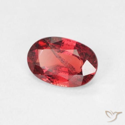 Zafiro Rojo oscuro natural de 0.56 ct, Ovalada, SI