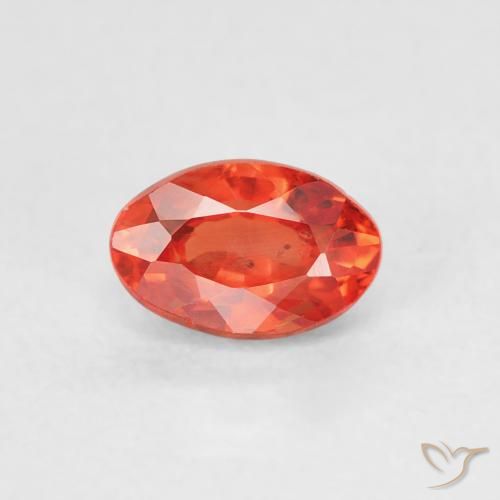 0.68ct Natural Naranja rojizo Zafiro, Ovalada, VS