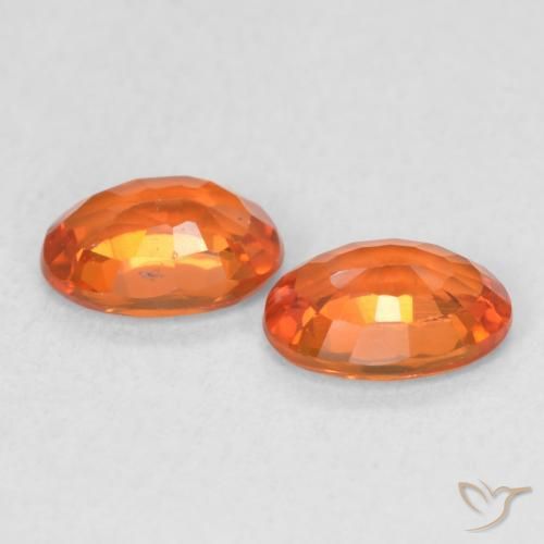 Gemas de Zafiro Naranja claro natural de 1.16 ct, Ovalada, VVS-VS
