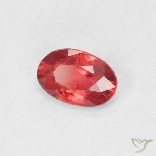 Zafiro Rojo escarlata natural de 0.51 ct, Ovalada, VVS-VS