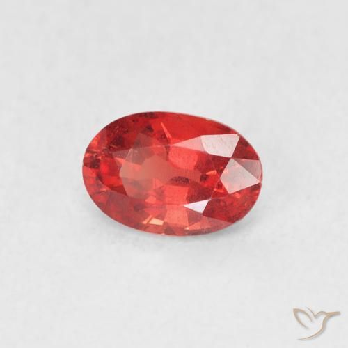Zafiro Rojo escarlata natural de 0.66 ct, Ovalada, VVS-VS