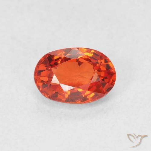 0.76ct Natural Ámbar naranja Zafiro, Ovalada, VVS-VS