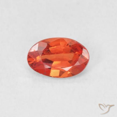0.54ct Natural Naranja rojizo Zafiro, Ovalada, VVS-VS