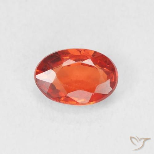 0.70ct Natural Naranja rojizo Zafiro, Ovalada, VVS-VS