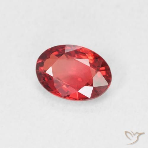 Zafiro Rojo intenso natural de 0.55 ct, Ovalada, VVS-VS