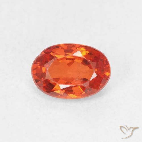 0.69ct Natural Naranja cálido Zafiro, Ovalada, VS