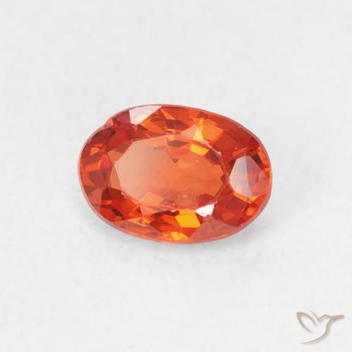 Zafiro Naranja cálido natural de 0.69 ct, Ovalada, VS