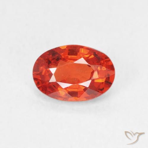 0.64ct Natural Naranja medio Zafiro, Ovalada, VS
