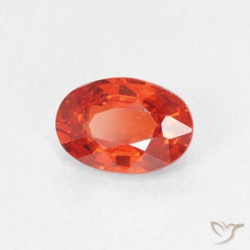 Zafiro Naranja medio natural de 0.64 ct, Ovalada, VS