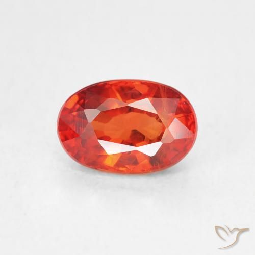 0.83ct Natural Naranja cálido Zafiro, Ovalada, VS