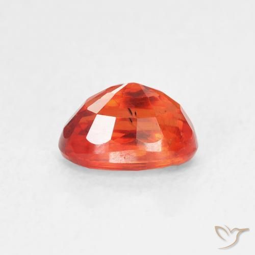 Zafiro Naranja cálido natural de 0.83 ct, Ovalada, VS