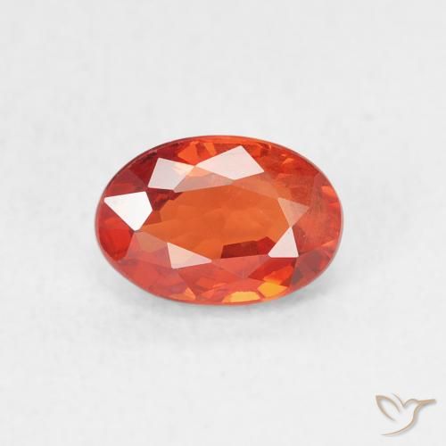 0.76ct Natural Naranja rojizo Zafiro, Ovalada, VS