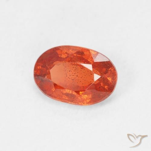 Zafiro Naranja fuego natural de 0.70 ct, Ovalada, VS