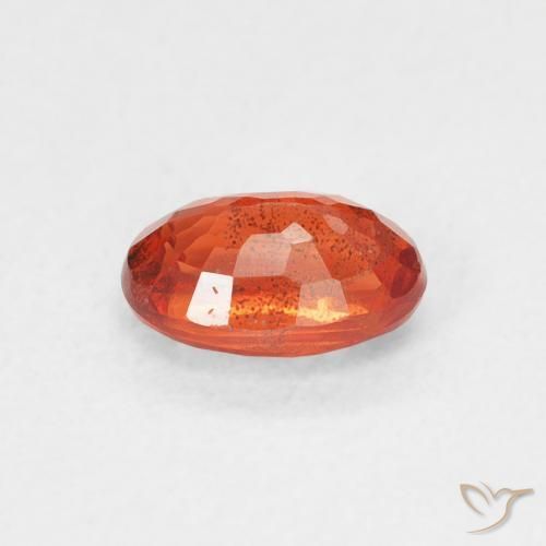 Zafiro Naranja fuego natural de 0.70 ct, Ovalada, VS