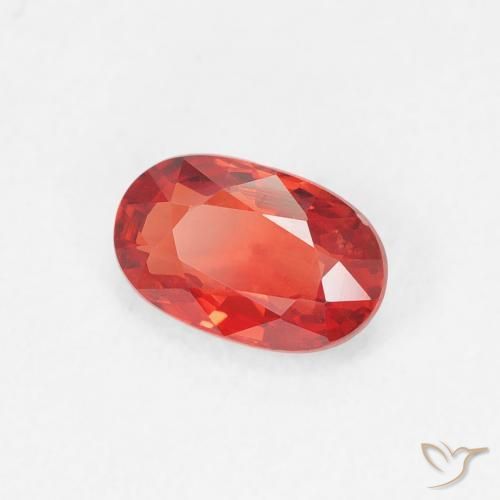 Zafiro Rojo carmesí claro natural de 0.61 ct, Ovalada, VS