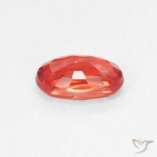 Zafiro Rojo carmesí claro natural de 0.61 ct, Ovalada, VS