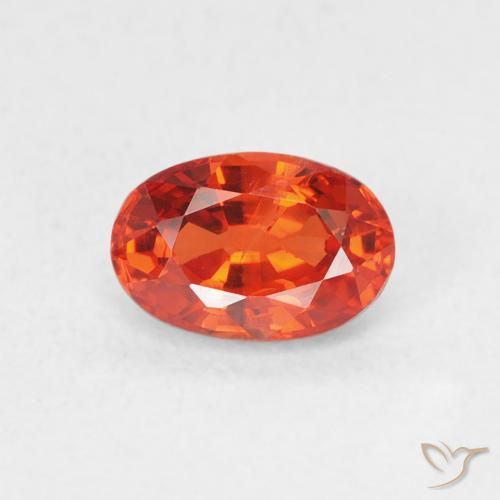 0.72ct Natural Naranja fuego Zafiro, Ovalada, VS