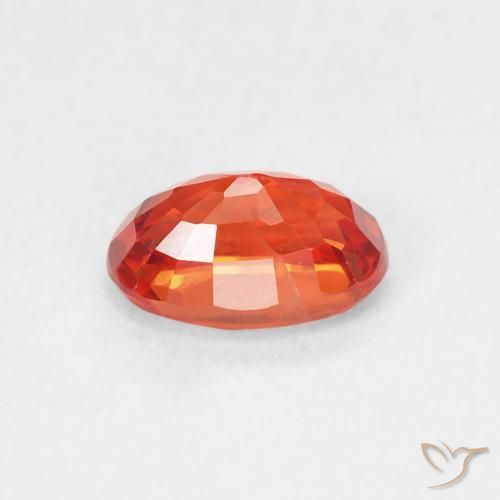 Zafiro Naranja fuego natural de 0.72 ct, Ovalada, VS