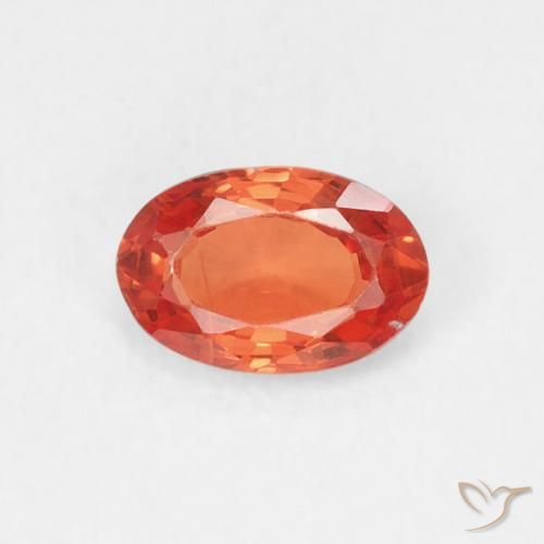 0.56ct Natural Naranja cálido Zafiro, Ovalada, VS