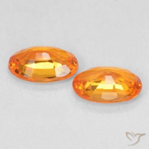 Gemas de Zafiro Naranja claro natural de 1.12 ct, Ovalada, VVS-VS