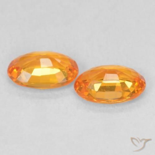 Gemas de Zafiro Naranja claro natural de 1.08 ct, Ovalada, VVS