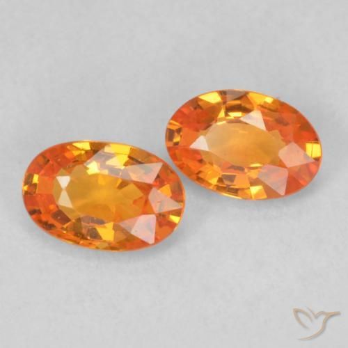 Gemas de Zafiro Naranja claro natural de 1.07 ct, Ovalada, VVS
