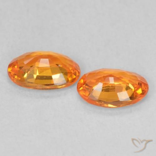 Gemas de Zafiro Naranja claro natural de 1.07 ct, Ovalada, VVS