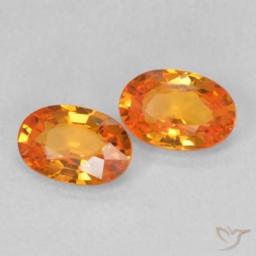 Gemas de Zafiro Naranja claro natural de 1.08 ct, Ovalada, VVS