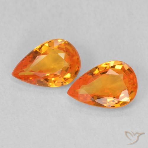 0.96ctw Natural Naranja claro Zafiro, En forma de pera, VS