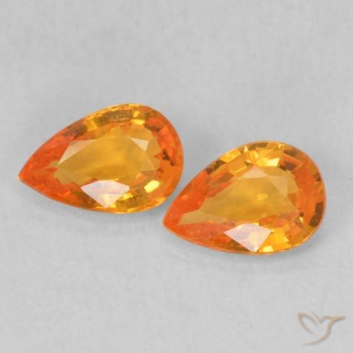 0.96ctw Natural Naranja claro Zafiro, En forma de pera, VS