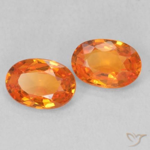 Gemas de Zafiro Naranja claro natural de 1.20 ct, Ovalada, VS