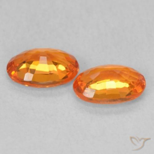 Gemas de Zafiro Naranja claro natural de 1.20 ct, Ovalada, VS