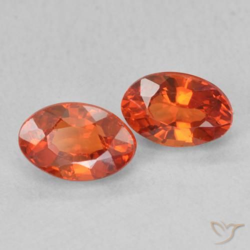 Gemas de Zafiro Naranja medio natural de 1.38 ct, Ovalada, VS