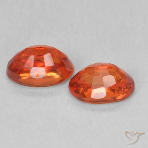 Gemas de Zafiro Naranja medio natural de 1.38 ct, Ovalada, VS