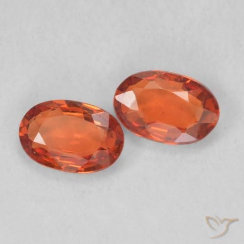 Gemas de Zafiro Naranja fuego natural de 1.20 ct, Ovalada, VS