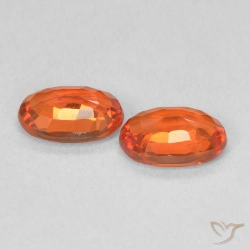 Gemas de Zafiro Naranja fuego natural de 1.20 ct, Ovalada, VS