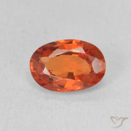 0.71ct Natural Naranja medio Zafiro, Ovalada, VVS-VS