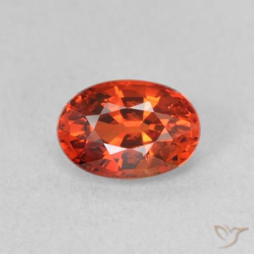 0.73ct Natural Rojo ámbar oscuro Zafiro, Ovalada, VVS-VS
