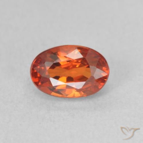 0.84ct Natural Naranja rojizo Zafiro, Ovalada, VVS-VS