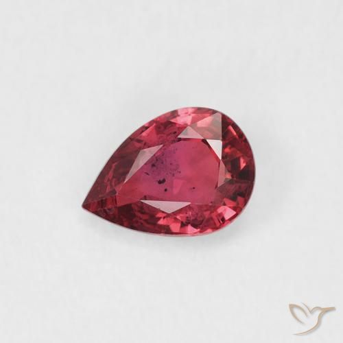 0.50ct Natural Rojo púrpura Zafiro, En forma de pera, VS