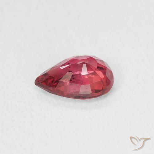 Zafiro Rojo púrpura natural de 0.50 ct, En forma de pera, VS