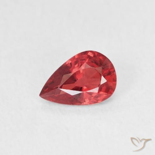 0.42ct Natural Rojo escarlata Zafiro, En forma de pera, VVS-VS