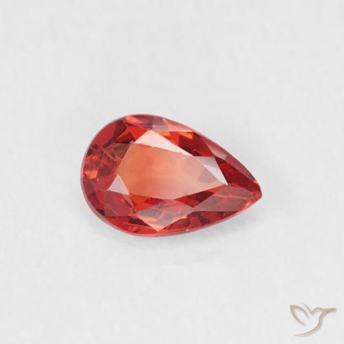 Zafiro Rojo carmesí claro natural de 0.46 ct, En forma de pera, VVS-VS