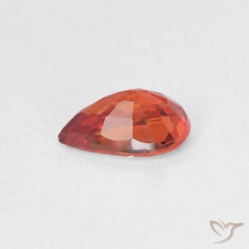 Zafiro Rojo intenso natural de 0.51 ct, En forma de pera, VVS-VS