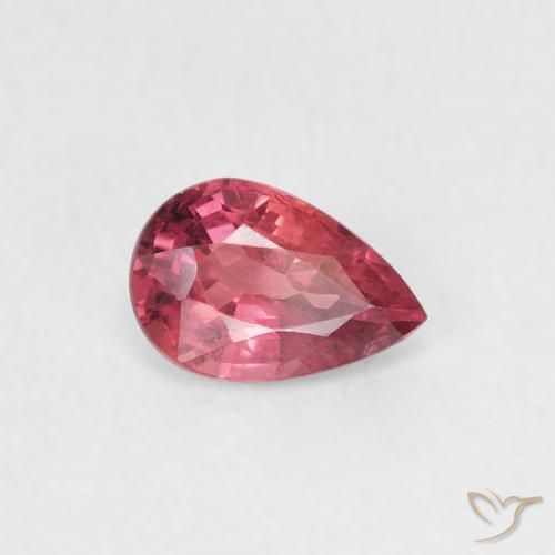 Zafiro Rojo medio natural de 0.56 ct, En forma de pera, VVS-VS