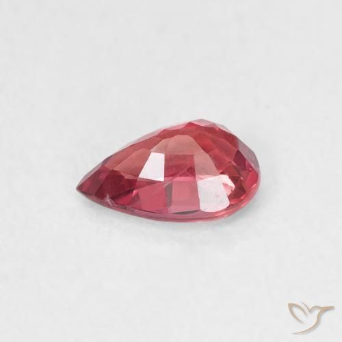 Zafiro Rojo medio natural de 0.56 ct, En forma de pera, VVS-VS