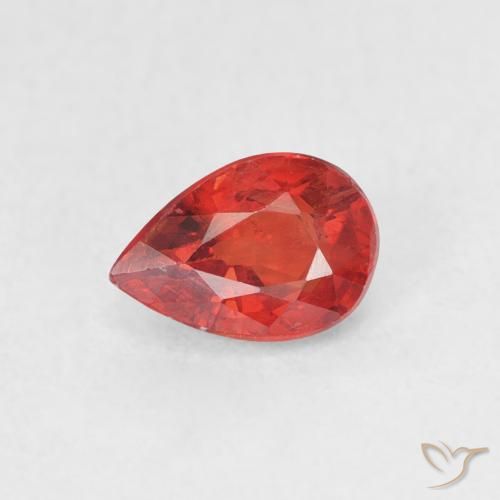 0.68ct Natural Rojo fuego Zafiro, En forma de pera, VS