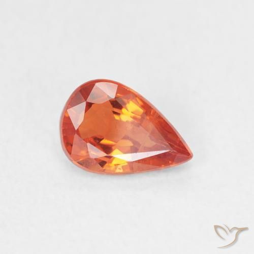 Zafiro Rojo medio natural de 0.58 ct, En forma de pera, VS