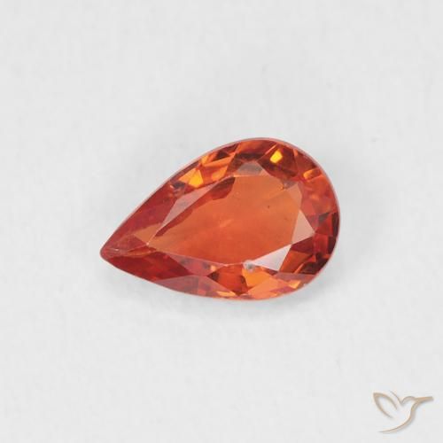 0.50ct Natural Naranja medio Zafiro, En forma de pera, VS